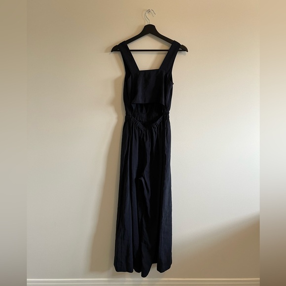 COS Navy Blue Gathered Open Back Jumpsuit - Picture 15 of 15